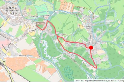 Verlauf der Kanuroute "Kleine Lehde Tour"