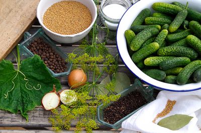 Multibelegungskalender Zutaten für Gewürzgurken