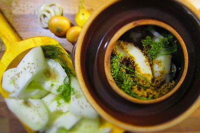 Rezept Spreewälder Senfgurken im Steintopf